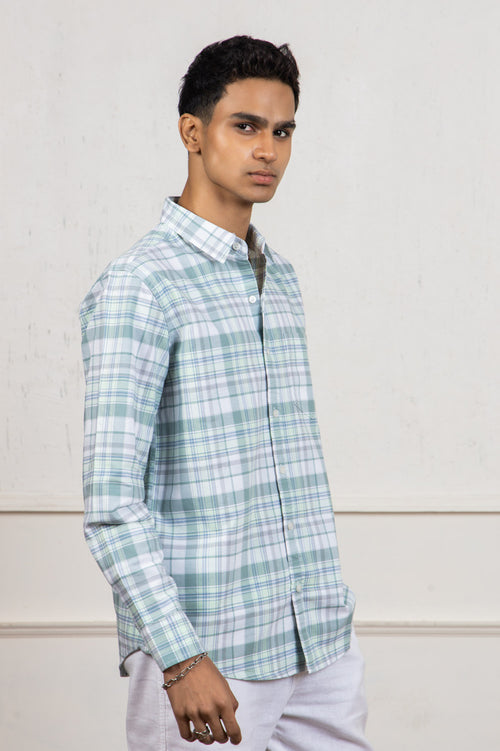 Green White Checkered Shirt