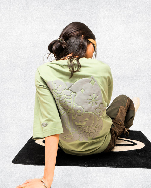 SkullScape green oversized Tee
