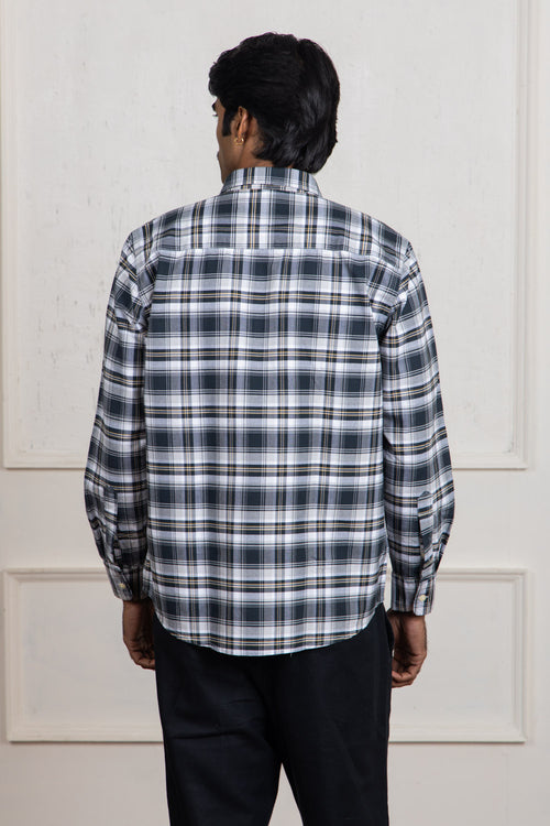 Black and White Checkered Cotton Shirt