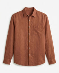 Tan Cotton Linen Blend Shirt