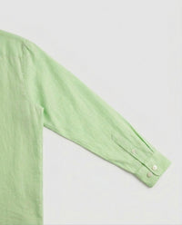 P Green Cotton Linen Blend Shirt