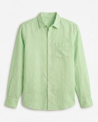 P Green Cotton Linen Blend Shirt