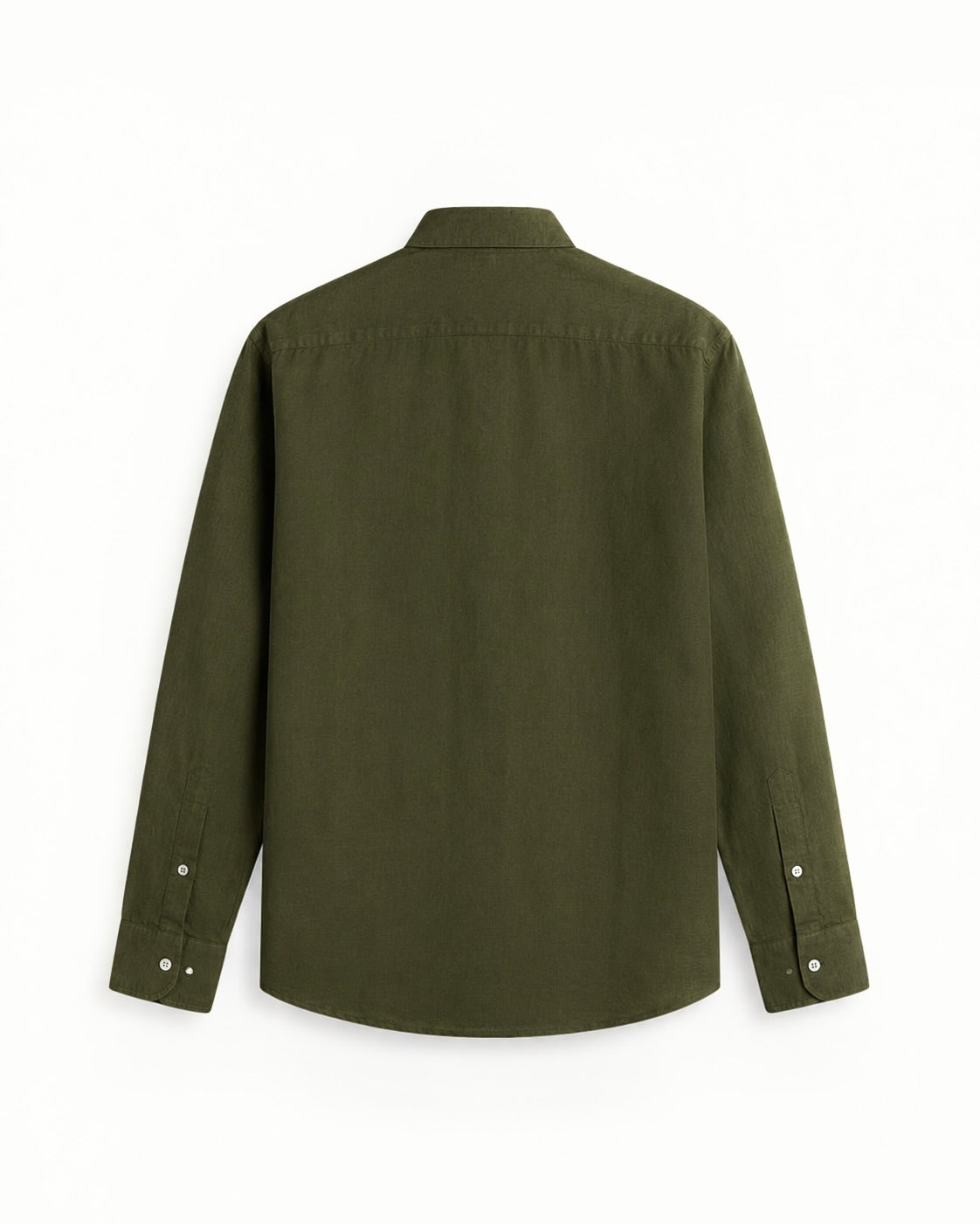 Olive Green 100% Linen 60 Lea Shirt - Warft