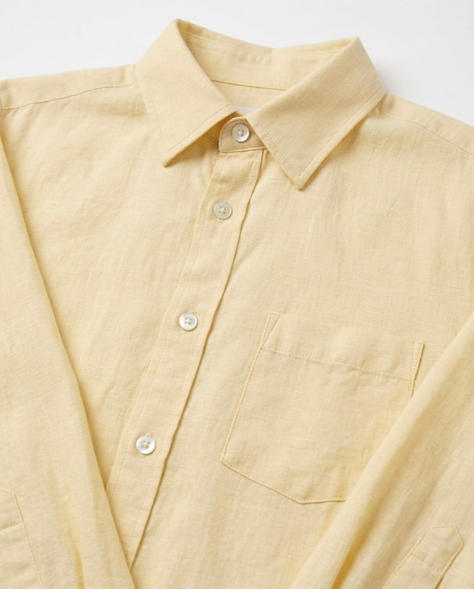 Butter Yellow Linen Blend Shirt