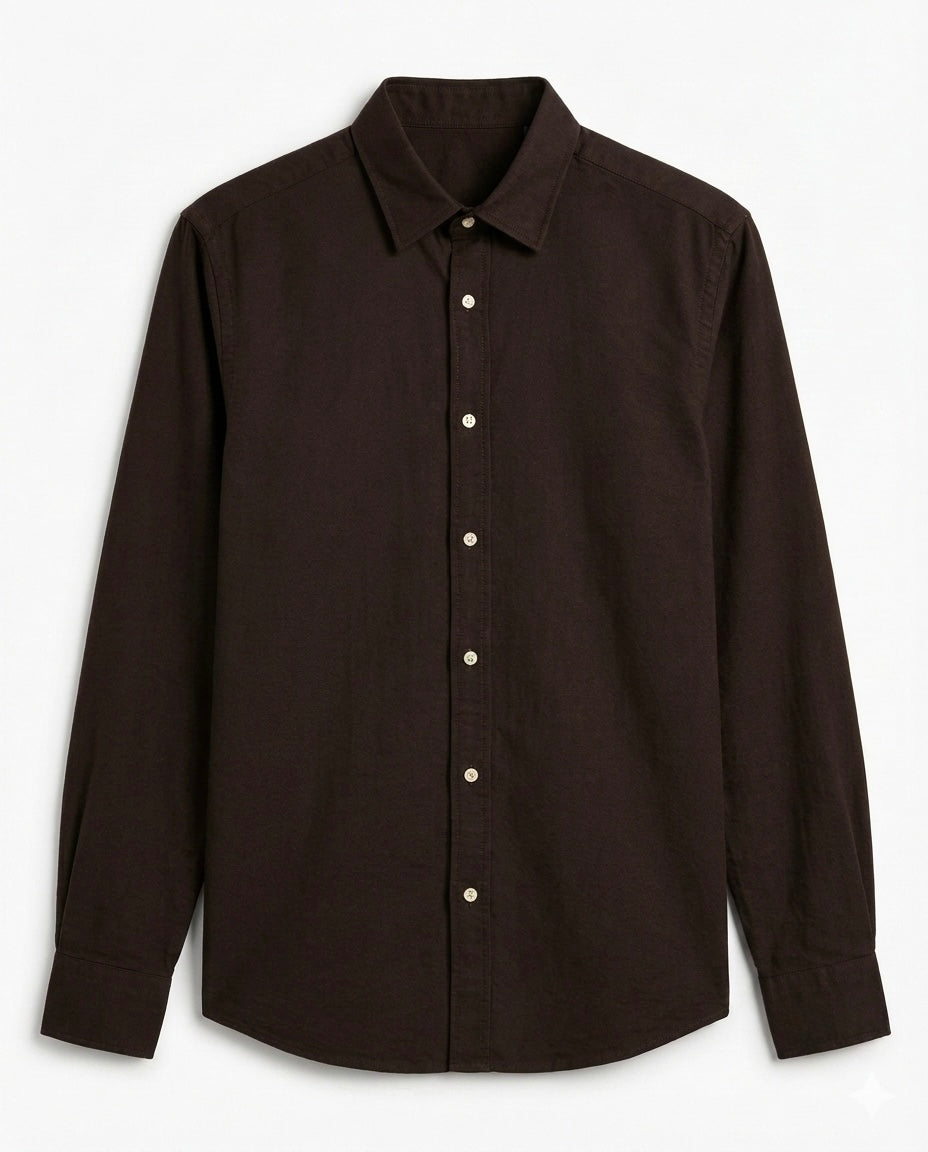 Brown Oxford Pure Cotton Shirt