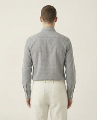 White Checkered Linen Blend Shirt