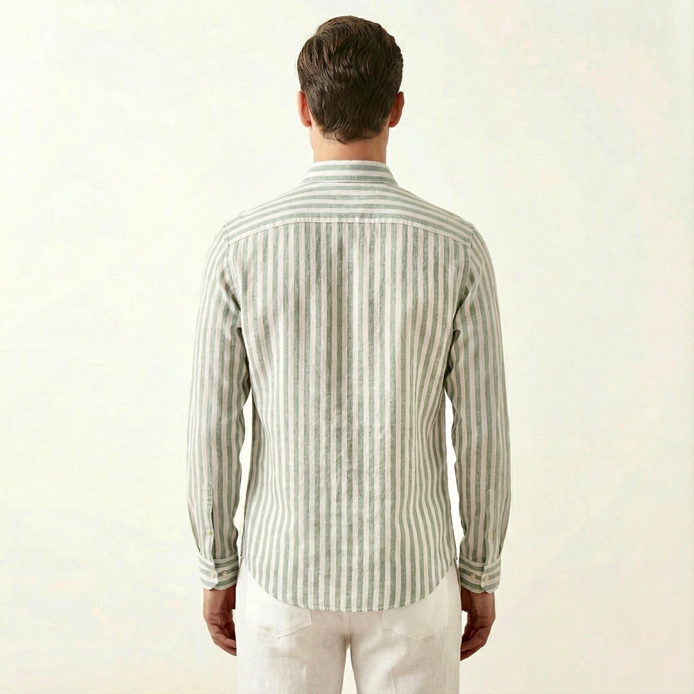 Green Striped Cotton Shirt