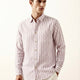 Burgundy White Striped Linen Blend Shirt