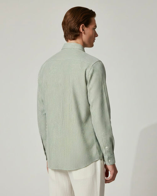 Green Striped Cotton Shirt