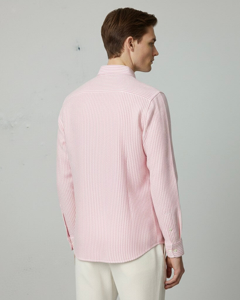 Pink Striped Pure Cotton Shirt