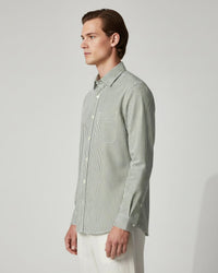 Green Striped Pure Cotton Shirt