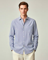 Blue Striped Pure Cotton Shirt