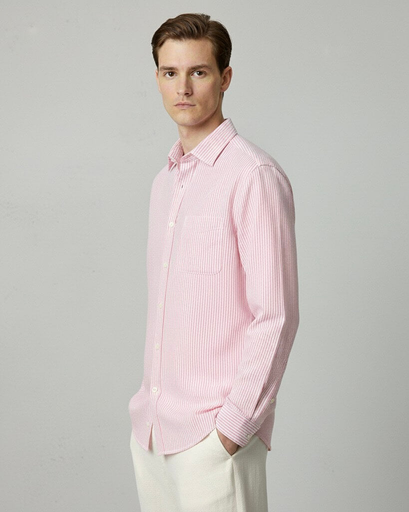 Pink Striped Pure Cotton Shirt