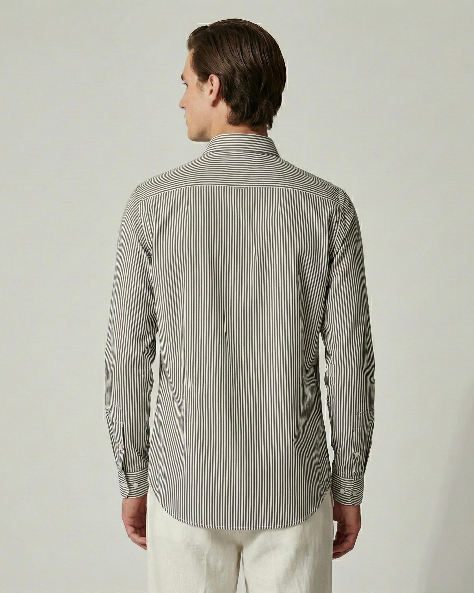 Black Fine Striped Cotton Shirt