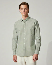 Green Striped Pure Cotton Shirt
