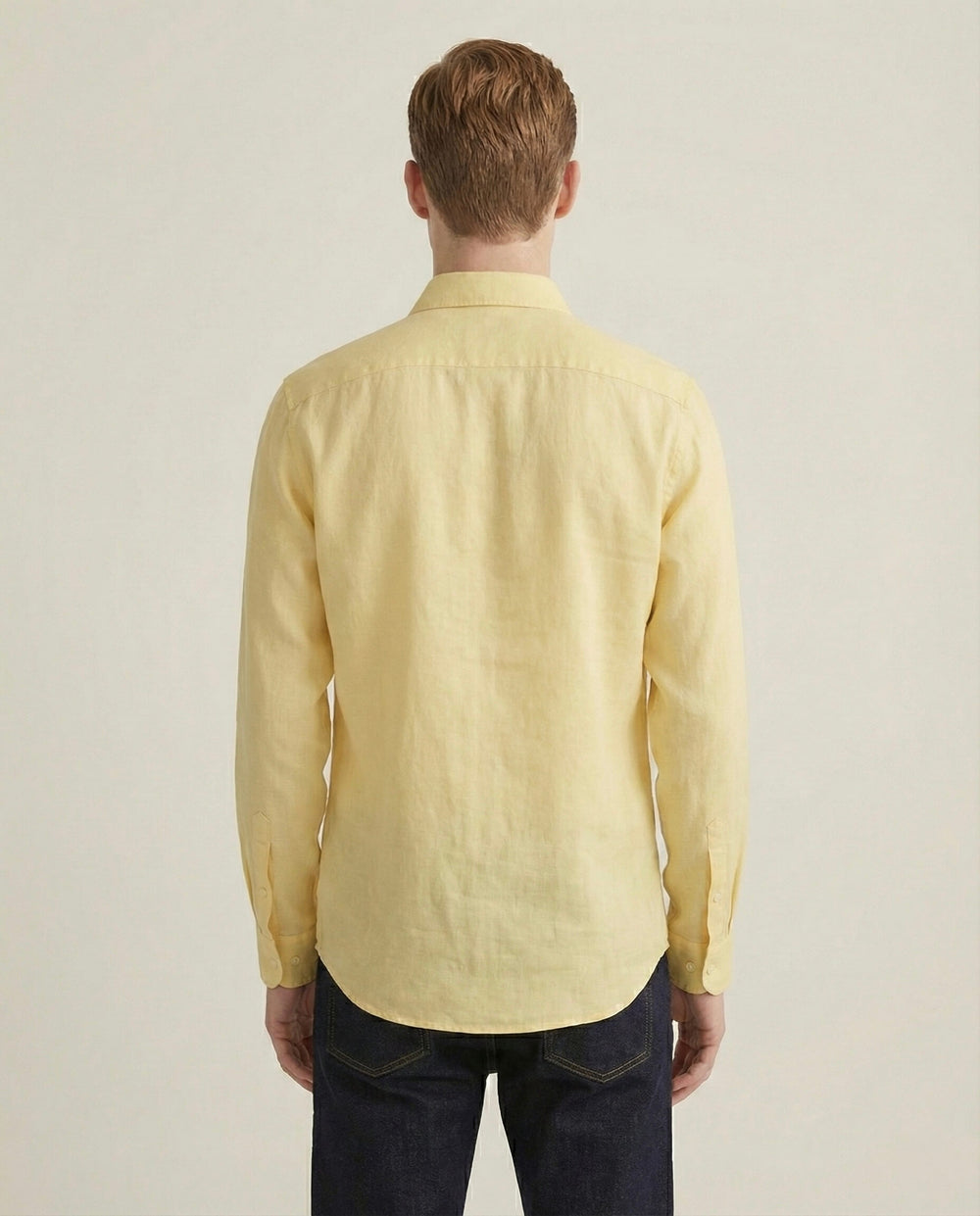 Yellow Cotton Linen Blend Shirt