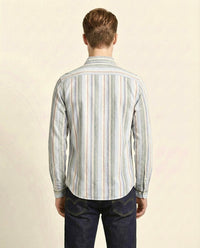 Green blue Striped Cotton Shirt
