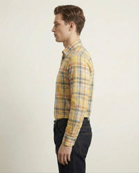Yellow Checkered Cotton Shirt