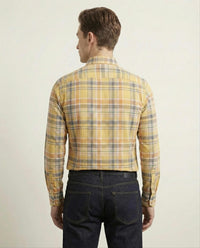 Yellow Checkered Cotton Shirt