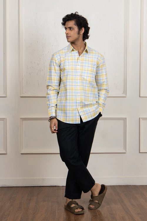 Yellow & Blue Checkered Shirt