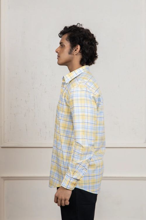 Yellow & Blue Checkered Shirt