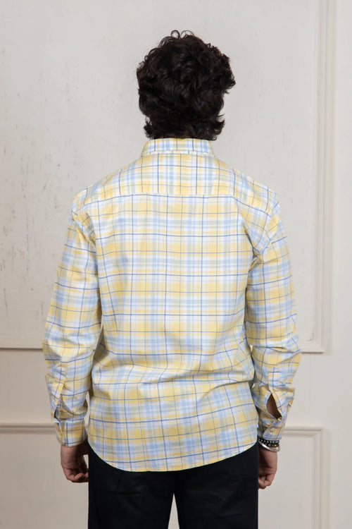 Yellow & Blue Checkered Shirt
