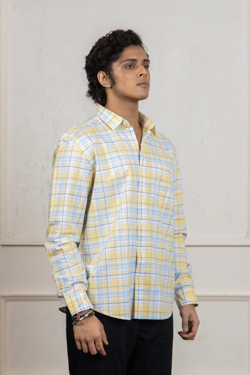 Yellow & Blue Checkered Shirt