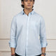 Light Blue Linen Blend Shirt