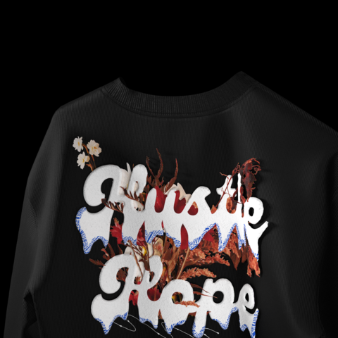 Hustle-Hope Black oversized Tee