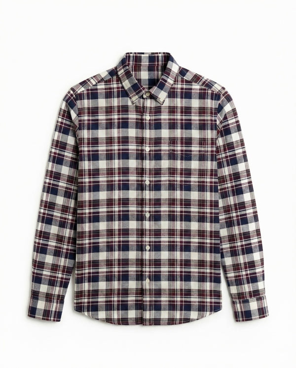 Black Majenta Checkered Cotton Shirt