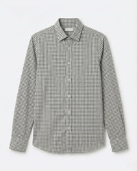 White Checkered Linen Blend Shirt