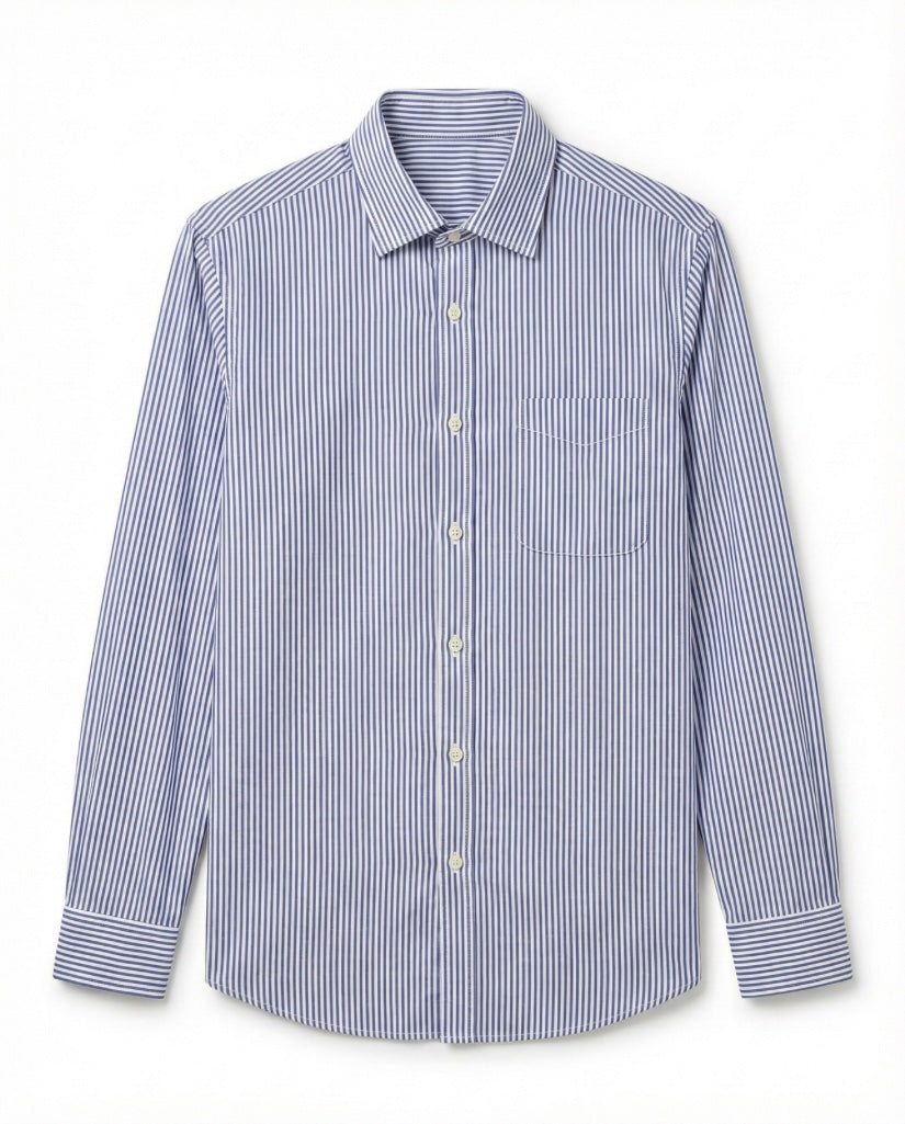 Blue Striped Pure Cotton Shirt