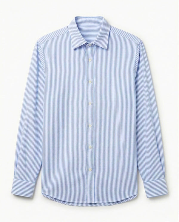 Blue & White Striped Cotton Shirt