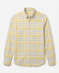 Yellow-Blue Checkered Pure Cotton Shirt
