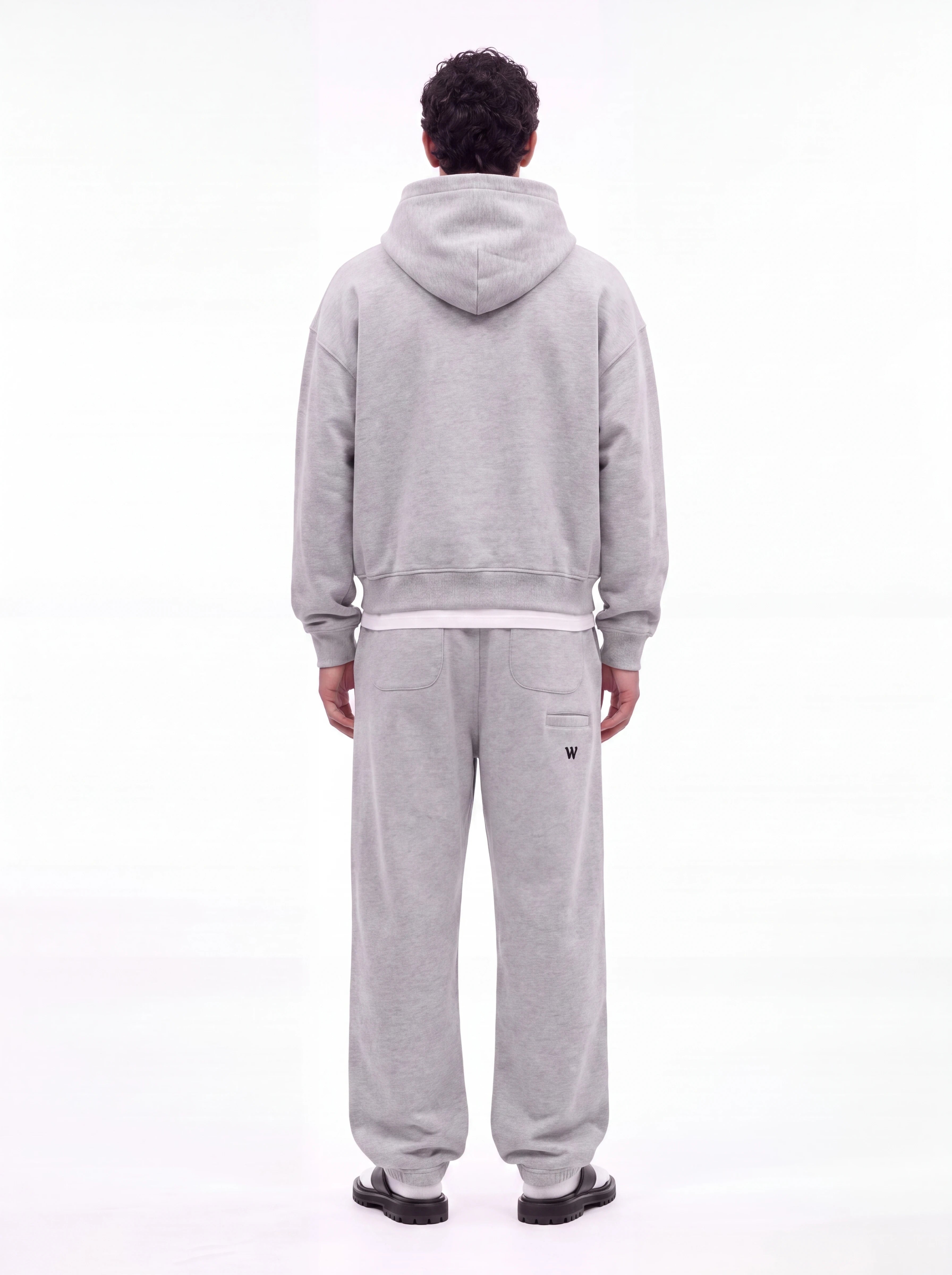 Melange Grey Baggy Cotton-rich sweatpants (Warft)