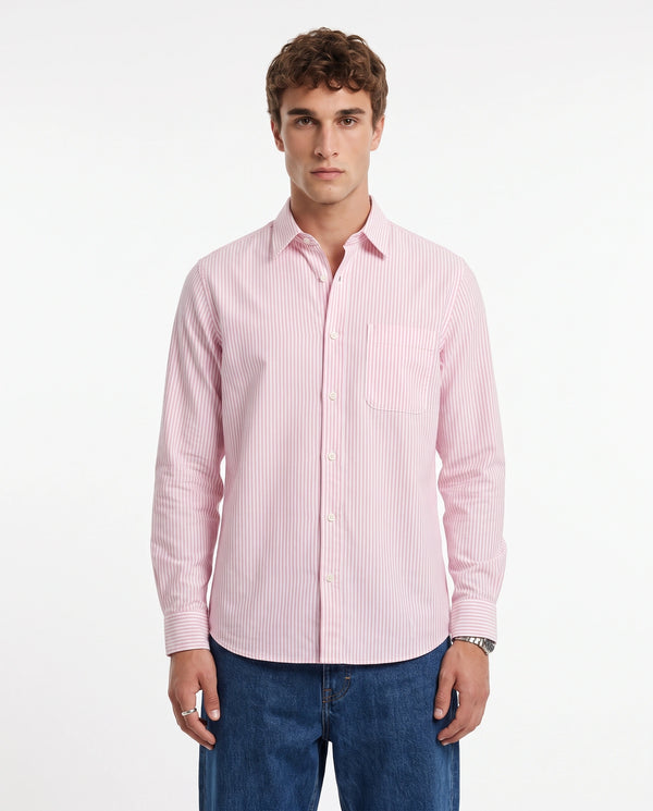 Pink Striped Pure Cotton Shirt