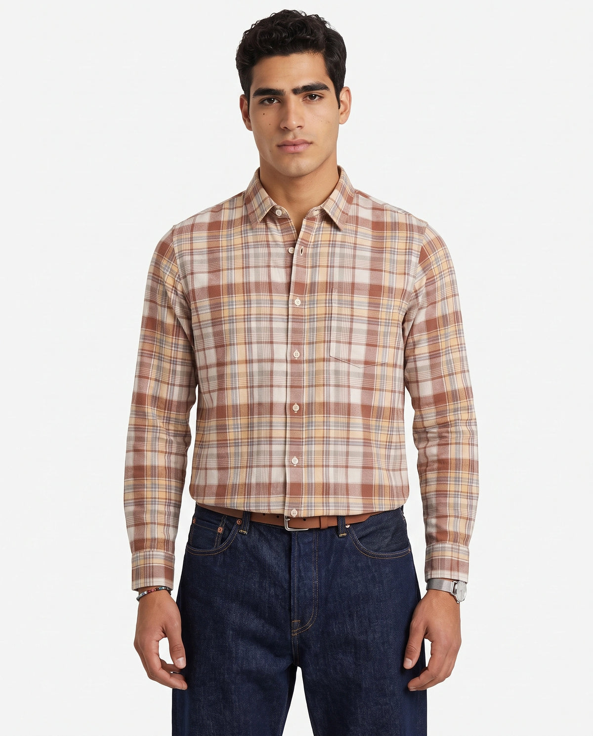 Red White Checkered Cotton Shirt