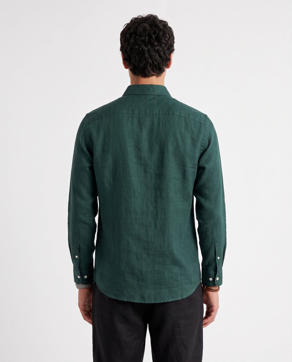 Deep Green Linen Blend Shirt