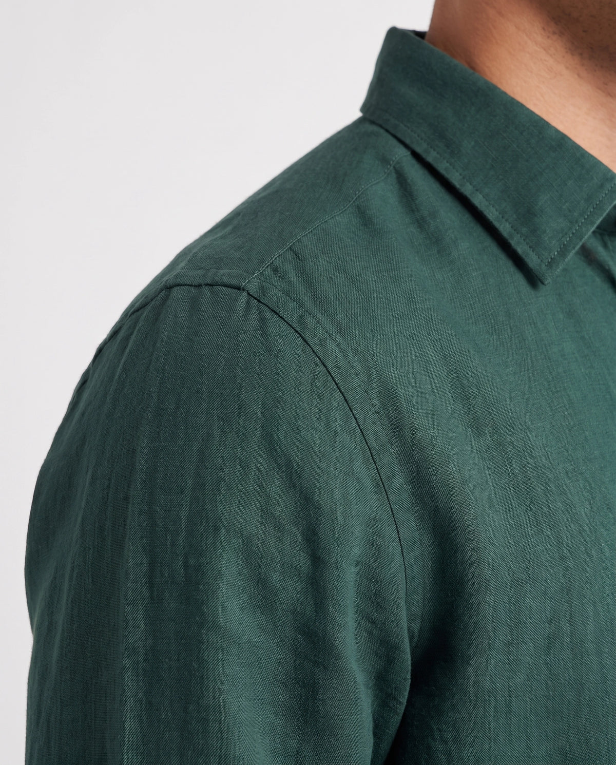 Deep Green Linen Blend Shirt